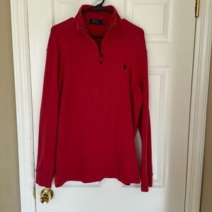 Men’s red, Ralph Lauren quarter zip.